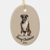 Ded Custom Foto Christmas Boxer Dog Keramik Ornament (Hinten)