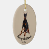 Ded Custom Foto Christmas Doberman Dog Pet Keramik Ornament (Rechts)