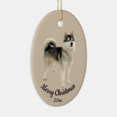Ded Custom Foto Christmas Husky Malemute Dog Keramik Ornament (Rechts)