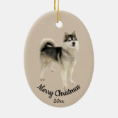Ded Custom Foto Christmas Husky Malemute Dog Keramik Ornament (Hinten)