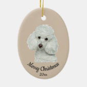 Ded Custom Foto Christmas Poodle Hund Begleiter Keramik Ornament (Hinten)