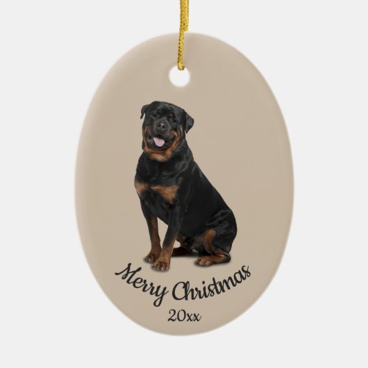 Ded Custom Foto Christmas Rotweiller Dog Pet Keramik Ornament (Vorne)