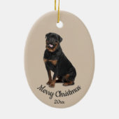 Ded Custom Foto Christmas Rotweiller Dog Pet Keramik Ornament (Hinten)