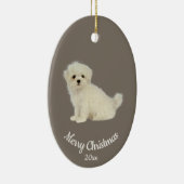 Ded Custom Foto Weihnachten Malteser Hund Haustier Keramik Ornament (Rechts)