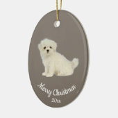 Ded Custom Foto Weihnachten Malteser Hund Haustier Keramik Ornament (Links)