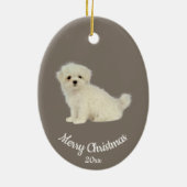 Ded Custom Foto Weihnachten Malteser Hund Haustier Keramik Ornament (Hinten)