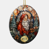 Ded Custom Santa Stared Glass Weihnachten Keramik Ornament (Rechts)