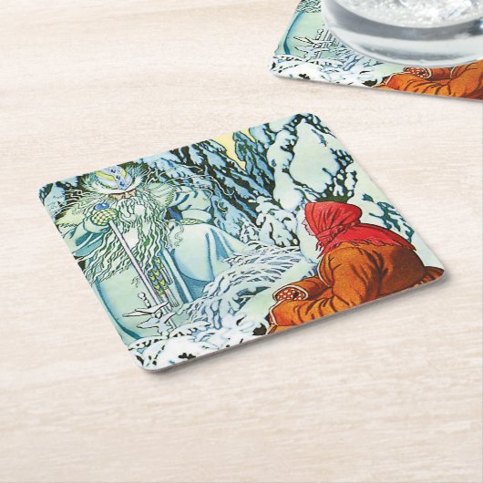 "Ded Moroz" oder "Father Frost" von Ivan Bilibin Rechteckiger Pappuntersetzer (angewinkelt)