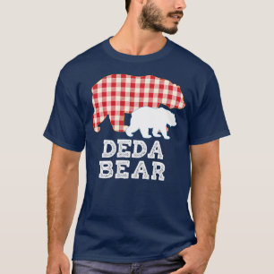 Deda Kariert Großer Bär Daddy Opa Vatertag T-Shirt