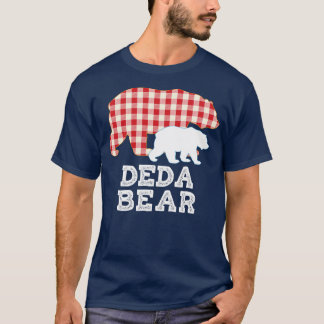Deda Kariert Großer Bär Daddy Opa Vatertag T-Shirt