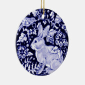Dedham Blue Rabbit, Classic Blue & White Custom Keramik Ornament (Rechts)