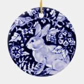 Dedham Blue Rabbit, Classic Blue & White Dated Keramik Ornament (Hinten)