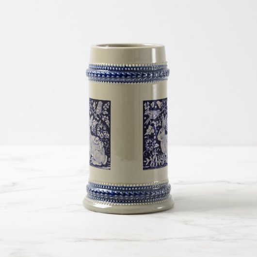 Dedham Blue Rabbit, Classic Blue & White Design Bierglas (Mittel)