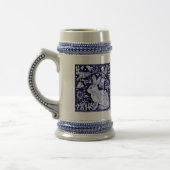 Dedham Blue Rabbit, Classic Blue & White Design Bierglas (Links)