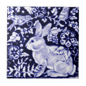 Dedham Blue Rabbit, Classic Blue & White Design Fliese (Vorderseite)