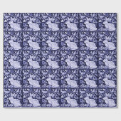 Dedham Blue Rabbit, Classic Blue & White Design Geschenkpapier (Flach)