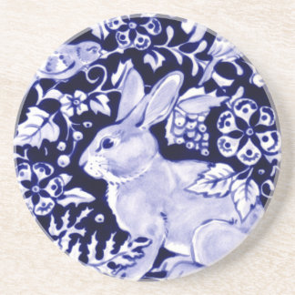 Dedham Blue Rabbit, Classic Blue & White Design Getränkeuntersetzer