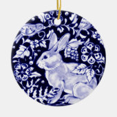 Dedham Blue Rabbit, Classic Blue & White Design Keramik Ornament (Vorne)