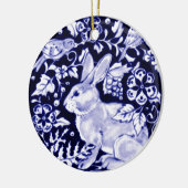Dedham Blue Rabbit, Classic Blue & White Design Keramik Ornament (Links)
