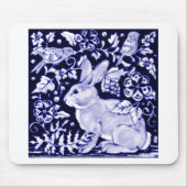 Dedham Blue Rabbit, Classic Blue & White Design Mousepad (Vorne)