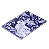 Dedham Blue Rabbit, Classic Blue & White Design Notizblock (Linke Seite)