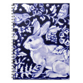 Dedham Blue Rabbit, Classic Blue & White Design Notizblock (Vorderseite)
