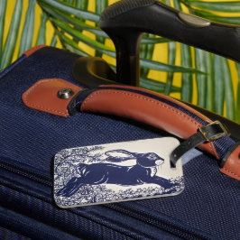 Dedham Blue Rabbit, Vintag Blue & White Design Gepäckanhänger