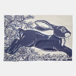 Dedham Blue Rabbit, Vintag Blue & White Design Küchentuch
