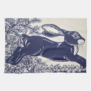 Dedham Blue Rabbit, Vintag Blue & White Design Küchentuch