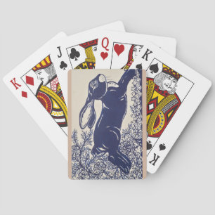 Dedham Blue Rabbit, Vintage Blau-Weiß-Design Spielkarten