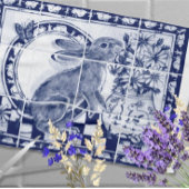 Dedham Blue White Niedlich Bunny Rabbit Rustikal Geschirrtuch