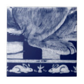 Dedham Blue White Rabbit Bunny Mural Tile # 10 Fliese (Vorderseite)
