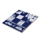 Dedham Blue White Rabbit Bunny Mural Tile # 11 Fliese (Seite)