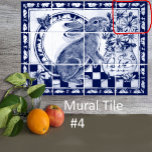 Dedham Blue White Rabbit Bunny Mural Tile # 4 Fliese<br><div class="desc">Das ist die Ziegelmauer aus 12 Keramiken, mit einem niedlichen Hasen und einer Vase voller Gänseblasen. Die dunkelmarineblau-weißen Töne werden durch eine geknackte Glasur hervorgehoben. Bunnies und Karotten grenzen an das Design. Inspiriert durch antike Dedham Töpferei, Delft Porzellan und orientalische Chinoiserie Motive und Farben. Ein schöner und unterhaltsamer Akzent für...</div>
