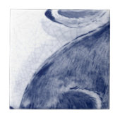 Dedham Blue White Rabbit Bunny Mural Tile # 6 Fliese (Vorderseite)