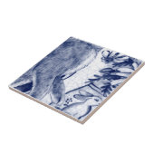 Dedham Blue White Rabbit Bunny Mural Tile # 7 Fliese (Seite)