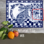 Dedham Blue White Rabbit Bunny Mural Tile # 8 Fliese<br><div class="desc">Das ist die Ziegelmauer aus 12 Keramiken, mit einem niedlichen Hasen und einer Vase voller Gänseblasen. Die dunkelmarineblau-weißen Töne werden durch eine geknackte Glasur hervorgehoben. Bunnies und Karotten grenzen an das Design. Inspiriert durch antike Dedham Töpferei, Delft Porzellan und orientalische Chinoiserie Motive und Farben. Ein wunderschöner und unterhaltsamer Akzent für...</div>