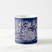 Dedham Blue & White Rabbit Keramik Tile Coffee Tas Kaffeetasse (Mittel)