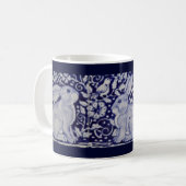 Dedham Blue & White Rabbit Keramik Tile Coffee Tas Kaffeetasse (Vorderseite Links)