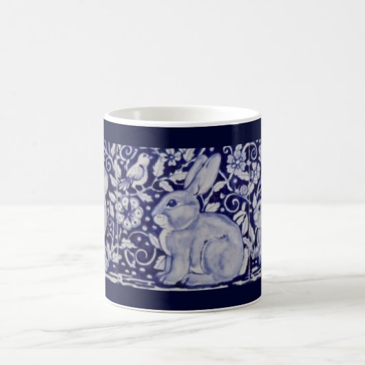 Dedham Blue & White Rabbit Keramik Tile Coffee Tas Kaffeetasse (Mittel)