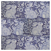 Dedham Blue & White Rabbit Keramik Tile Stoff Art (Nahaufnahme)