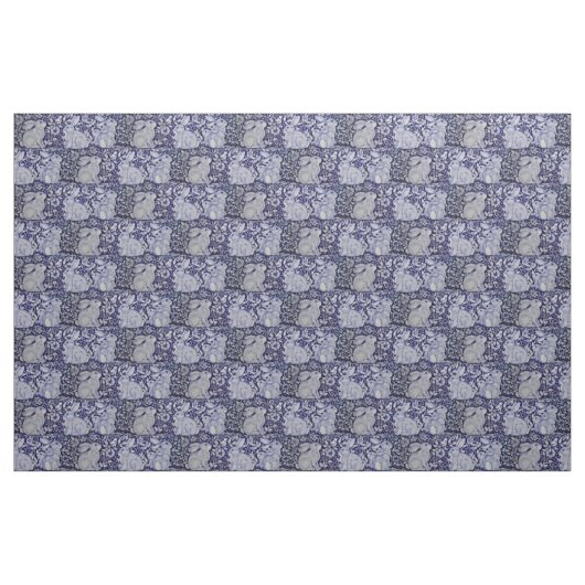 Dedham Blue & White Rabbit Keramik Tile Stoff Art (Fat Quarter (45,7 x 55,9 cm))