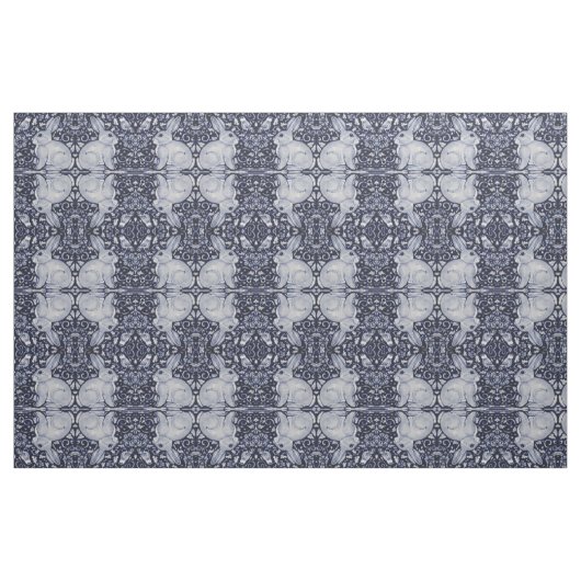 Dedham Blue & White Rabbit Keramik Tile Stoff Art (Fat Quarter (45,7 x 55,9 cm))