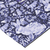 Dedham Blue & White Rabbit Keramik Tile Tableclout Tischdecke (Schrägansicht)