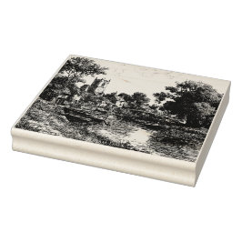 Dedham, Essex, Vintag Sketch Gummistempel