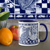 Dedham Rabbit Bunny Dark Blue Niedlich Tile Art Tasse