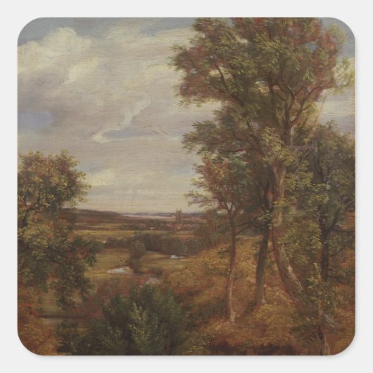 Dedham Vale, 1802 (Öl auf Leinwand) Quadratischer Aufkleber (Vorderseite)