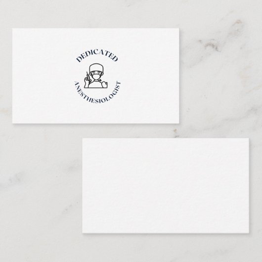 DEDICATED ANESTHESIOLOGIST VISITENKARTE (Vorne/Hinten)