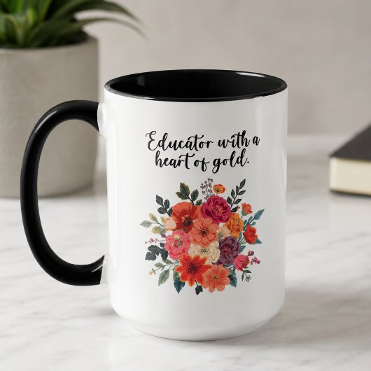 Dedicated Educator Herz aus Gold Würdigung Tasse