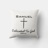 Dedicated to God Child Dedication Cross Kissen (Rückseite)